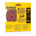 Disco Lija Velcro 127mm G 150 Set 5 Unidades Dewalt Amarillo