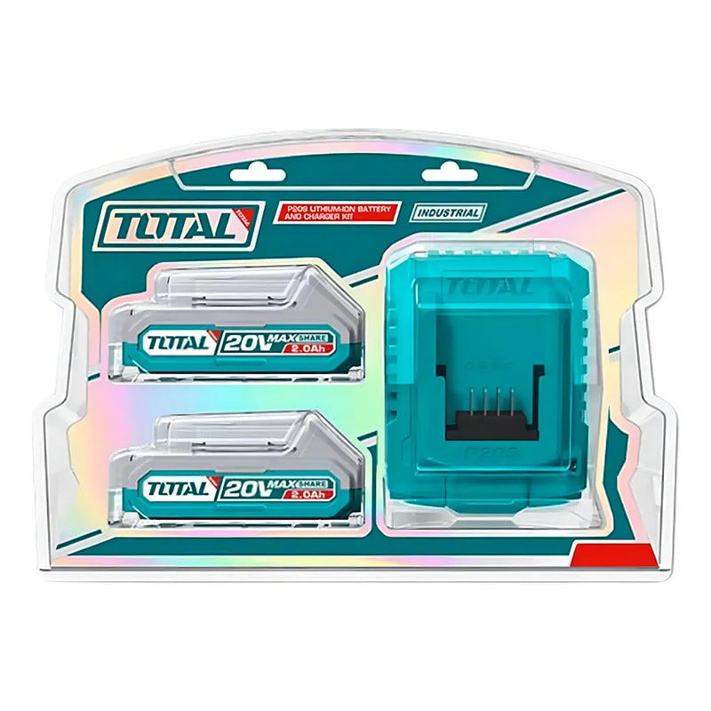Kit Cargador + 2 Baterias 20v 2ah Total Tfbcpk1222