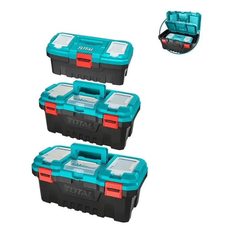Kit De Cajas De Herramientas Plásticas 3 Piezas Total Turquesa