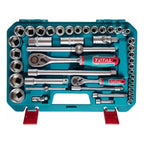 Caja Set Tubo 1/2 1/4 Llave Crique 44 Pzs Total Cr-v Turquesa