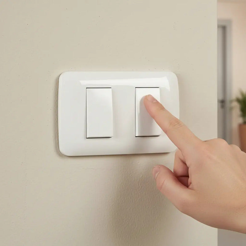 Interruptor Doble 9/15 Lexo Blanco Armado 10a Certificado Sec Para Instalaciones Eléctricas Residenciales Y Comerciales 10 A 220v