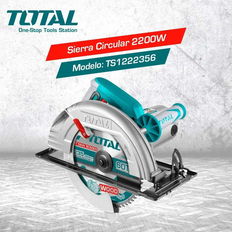 Sierra Circular - Total Tools - Ts1222356 Color Turquesa Frecuencia 50 Hz/60 Hz