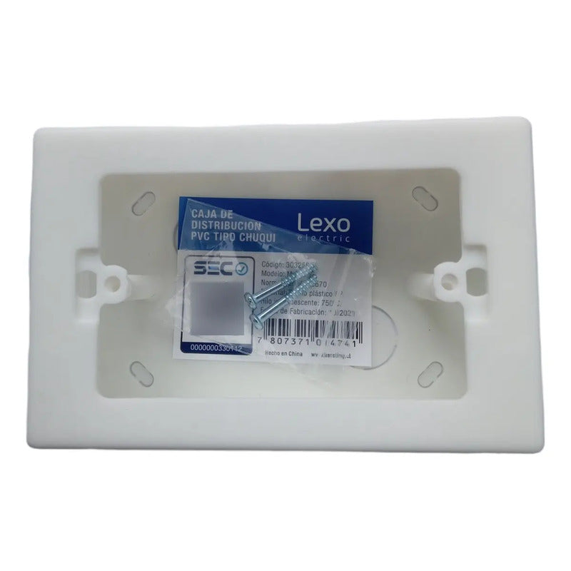 Caja De Paso Estanca Rectangular Lexo Electric W-445 Color Blanco