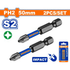 Set X2 Puntas Impacto Ph2 50mm Acero S2 Wadfow Wsv2k61