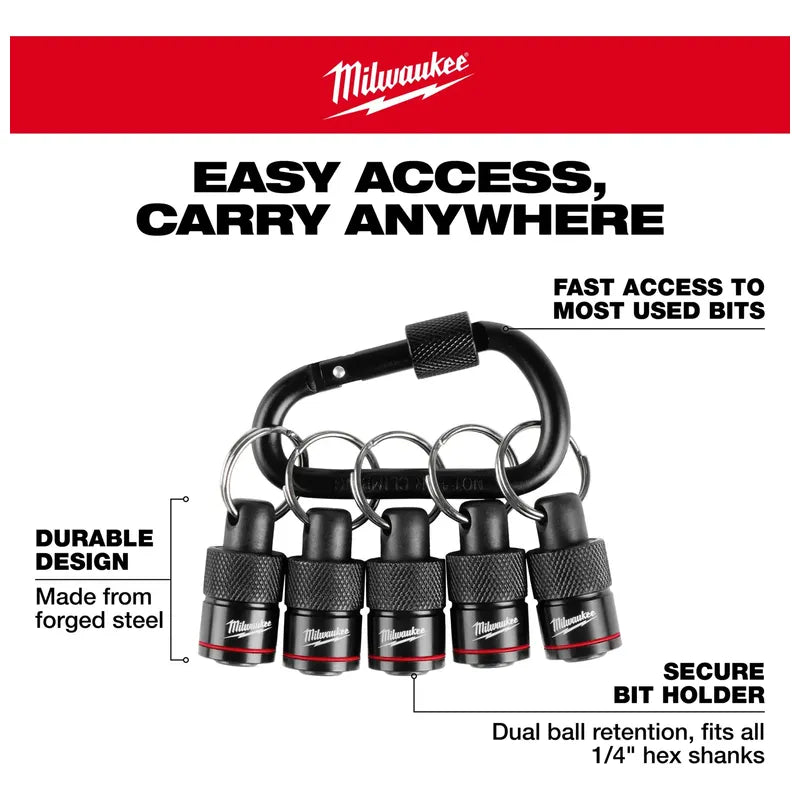 Porta Puntas Tipo Llavero Con Mosquetón Milwaukee 48-32-4537