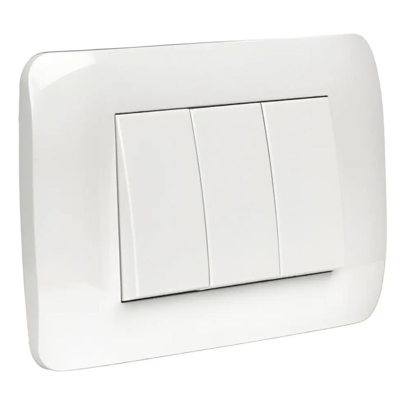 Lexo Interruptor Triple 9/32 Blanco Armado 250v Certificado Sec Alta Calidad Para Uso Doméstico Y Profesional 220v