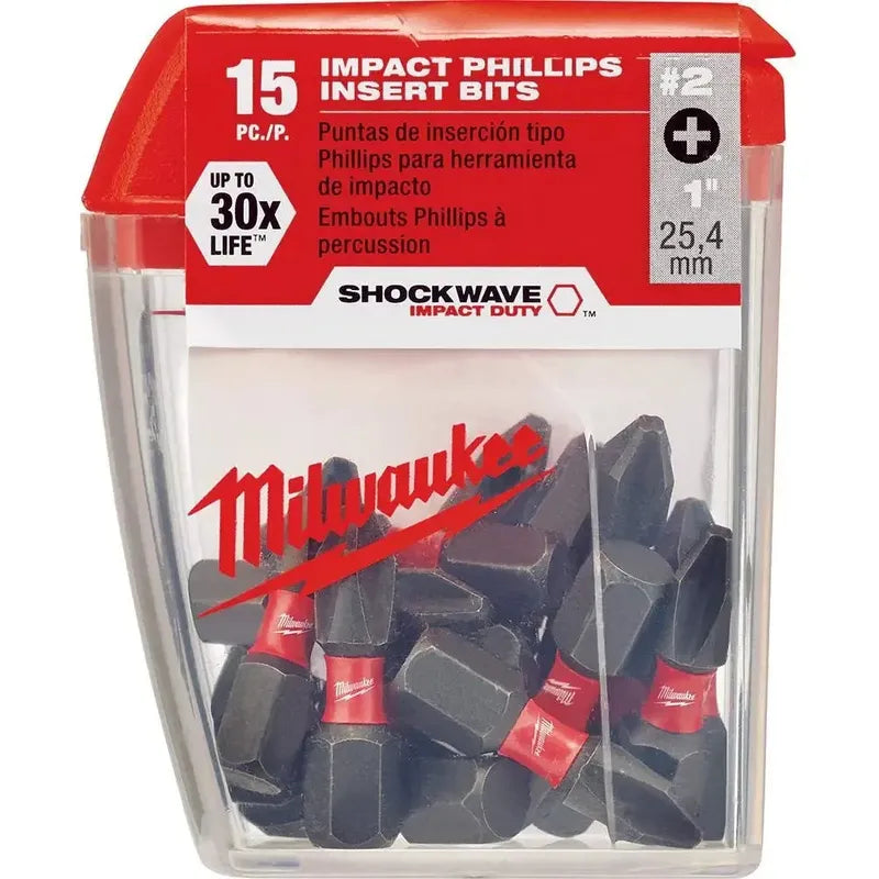 Set De 15 Puntas De Impacto Milwaukee Ph2 X 25mm
