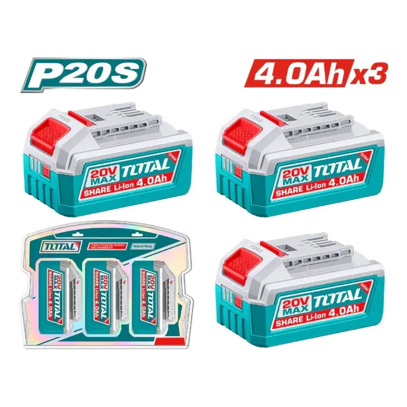 Kit 3 Baterias De Litio-ion 20v 4ah Total Tosli251296