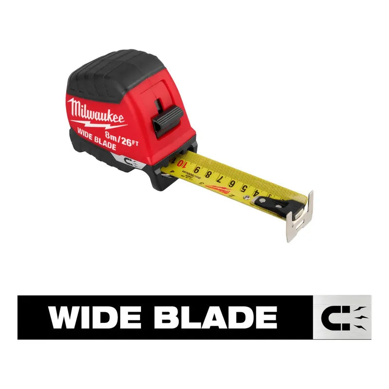 Milwaukee Huincha De Medir 8 Mt Punta Magnética Hoja Ancha