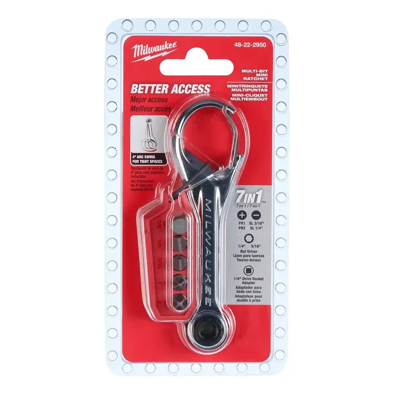 Mini Chicharra Milwaukee 7 En 1 Multi Punta Tipo Llavero 48- Cromado