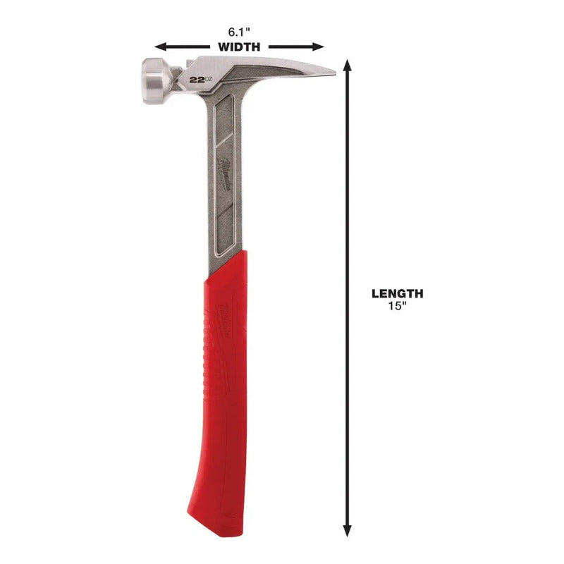 Martillo Para Enmarcar Cara Lisa 22 Oz Milwaukee 48-22-9023