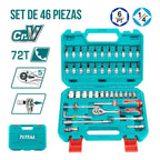 Juego De Dados Industrial 46 Piezas Cr-v Total Turquesa