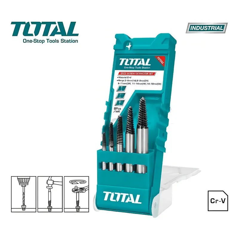 Set Extractores De Pernos Tornillos Cortados 5 Pcs