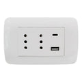 Tomacorriente Duplex 10a + 2 Usb Blanco Armado Lexo Blanco