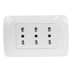 Enchufe Triplex Lexo Blanco 10 16a Toma Corriente Triple Segura Y Resistente Para Instalaciones Eléctricas Domiciliarias