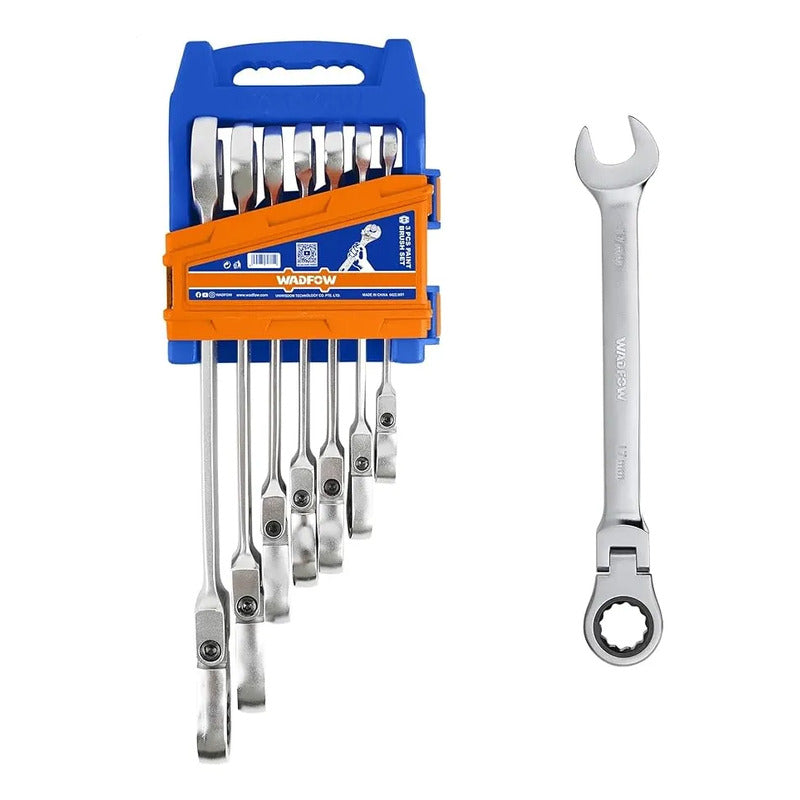 Juego De Llaves De Trinquete Flexibles De 7 Piezas Wadfow Plateado