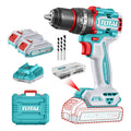 Taladro Percutor Atornillador Inalámbrico Total Brushless 66mm Con Maletín 2 Baterías Y Accesorios Turquesa 50 60hz