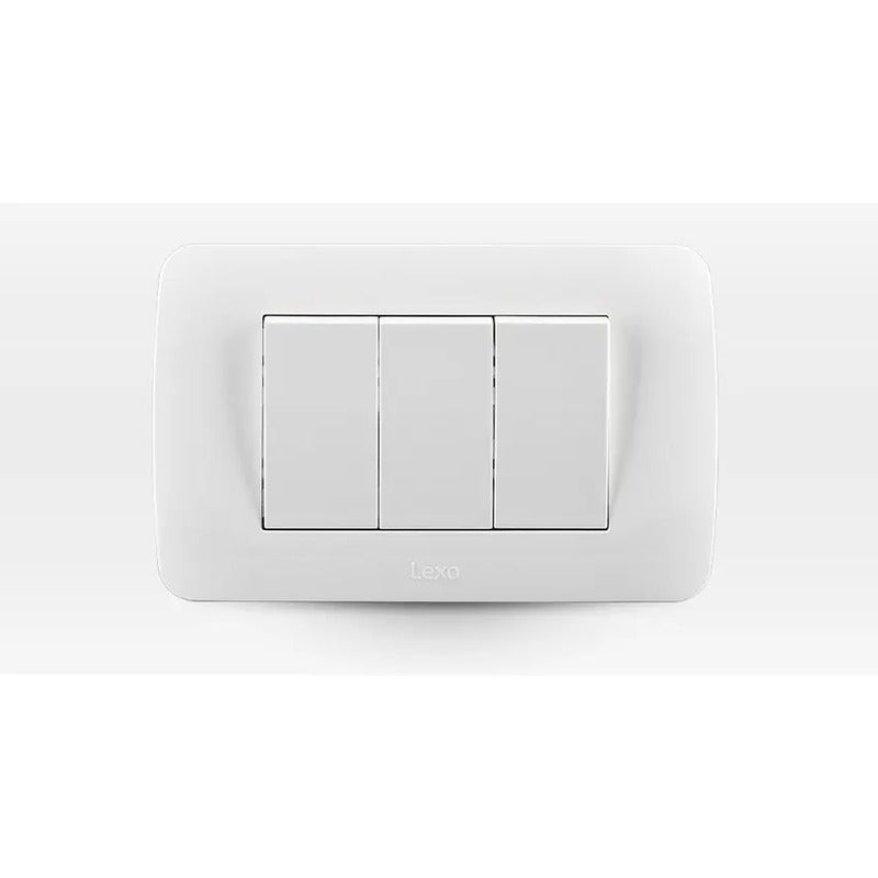 Lexo Interruptor Triple 9/32 Blanco Armado 250v Certificado Sec Alta Calidad Para Uso Doméstico Y Profesional 220v