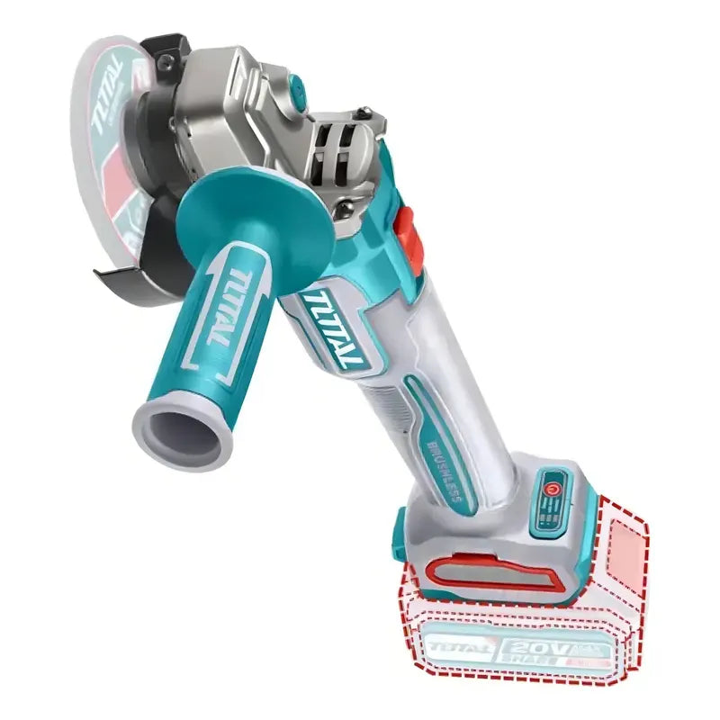 Amoladora Angular Total Tools Tagli27153 De 50hz Color Verde 20 v + Accesorio Turquesa
