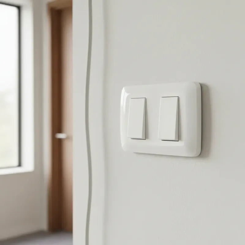 Interruptor Doble 9/15 Lexo Blanco Armado 10a Certificado Sec Para Instalaciones Eléctricas Residenciales Y Comerciales 10 A 220v
