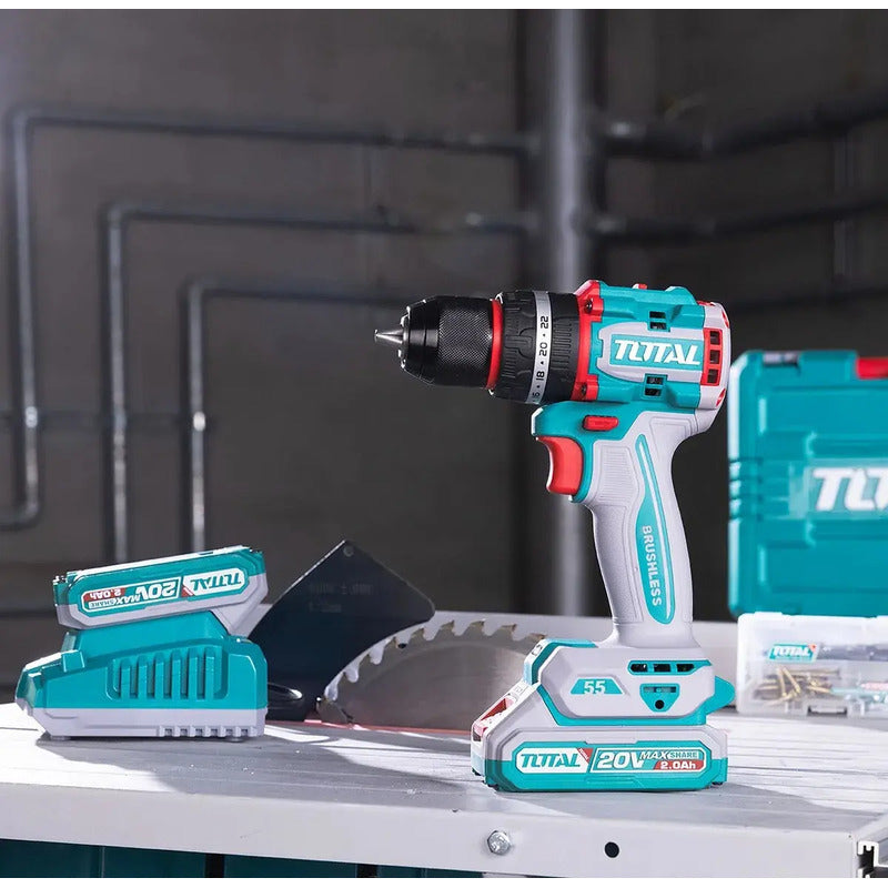 Taladro Percutor Y Atornillador Inalámbrico Total, Industria Turquesa 50 60hz
