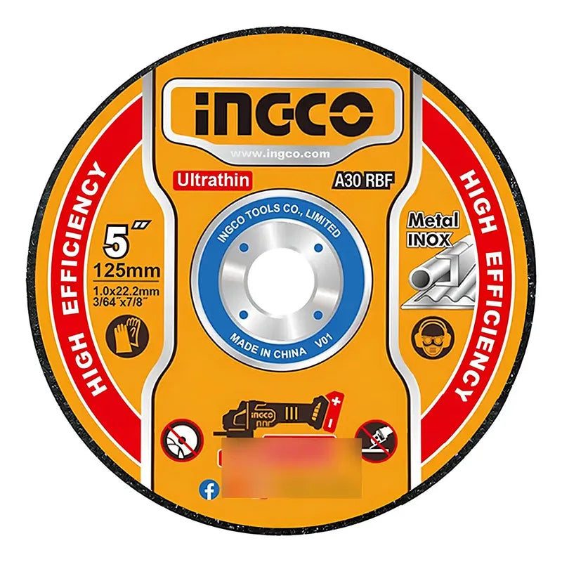 Disco De Corte P/ Metal Acero Inoxidable 125mm 25 Und Ingco Color Amarillo
