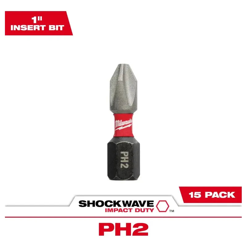 Set De 15 Puntas De Impacto Milwaukee Ph2 X 25mm