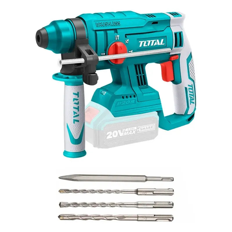 Rotomartillo Inalámbrico Sds Plus Blmotor + 3pzas Total Color Turquesa Frecuencia 50hz