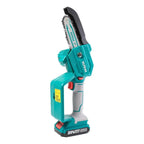 Mini Motosierra De Mano Inalámbrica Total Tgsli20581 Turquesa 5 Pulgadas 130mm Jardín Poda Con 1 Batería 2.0ah Litio-ion Y Cargador