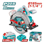 Sierra Circular Inal 185mm 20v + Batería Y Cargador Tsli1851 Turquesa