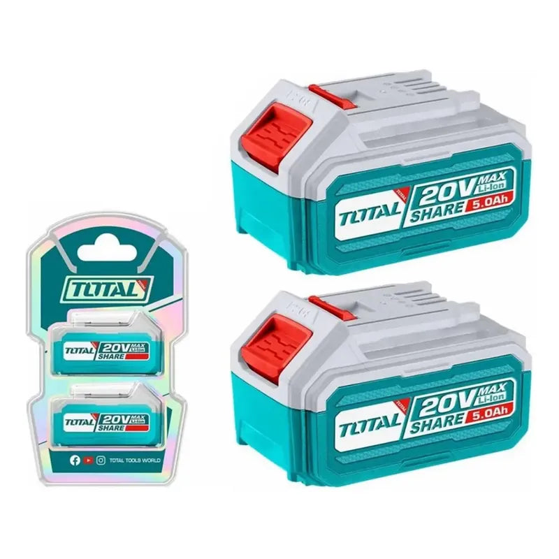 Set, 2 Baterías Litio Ion 5.0ah 20v Total