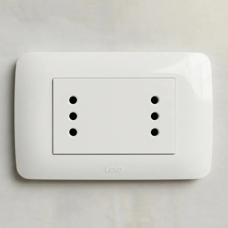 Enchufe Toma De Corriente Doble Tipo Dúplex Blanco Lexo 10a 250v Certificado Sec Instalación Eléctrica Confiable