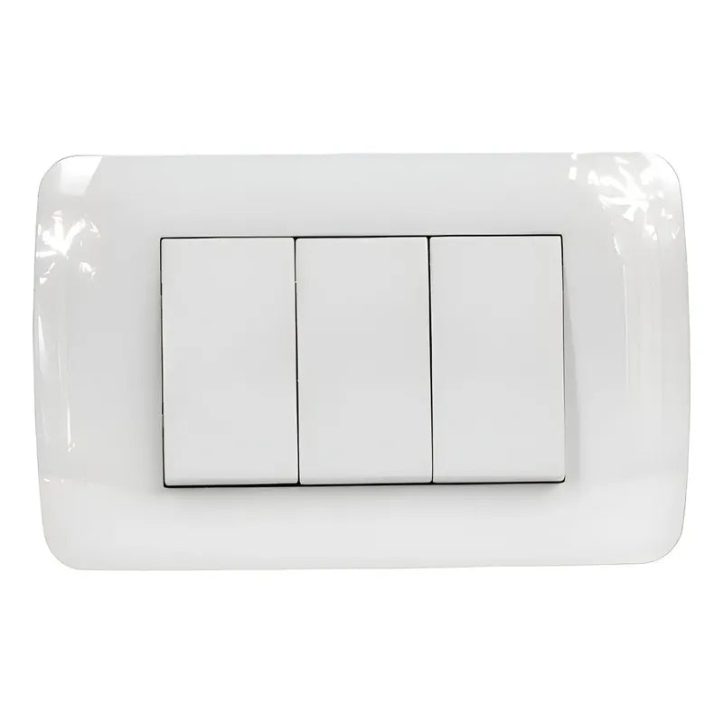 Lexo Interruptor Triple 9/32 Blanco Armado 250v Certificado Sec Alta Calidad Para Uso Doméstico Y Profesional 220v
