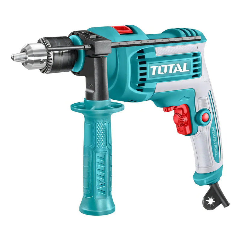 Taladro Percutor Total 710w Industrial - Mandril 13mm, 3000rpm, Velocidad Variable - Tg1071366 Turquesa 50 Hz/60 Hz