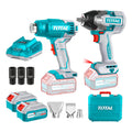 Llave Impacto 1/2 850nm + Pistola Calor + 2 Bat 4h Total Color Turquesa Frecuencia 50 Hz/60 Hz 20v
