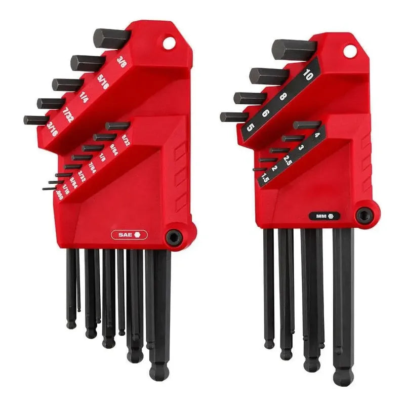 Juego De Llaves Allen Milwaukee 9pc Métrico Punta Esférica Rojo