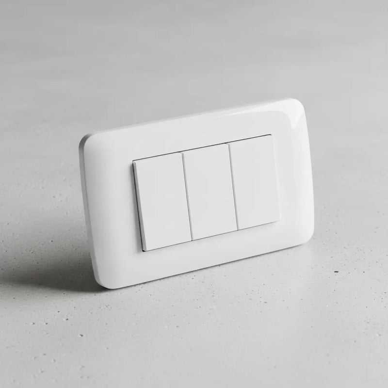 Lexo Interruptor Triple 9/32 Blanco Armado 250v Certificado Sec Alta Calidad Para Uso Doméstico Y Profesional 220v