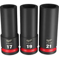 Juego De Dados Impacto 3 Piezas Milwaukee 49-66-7025 Negro