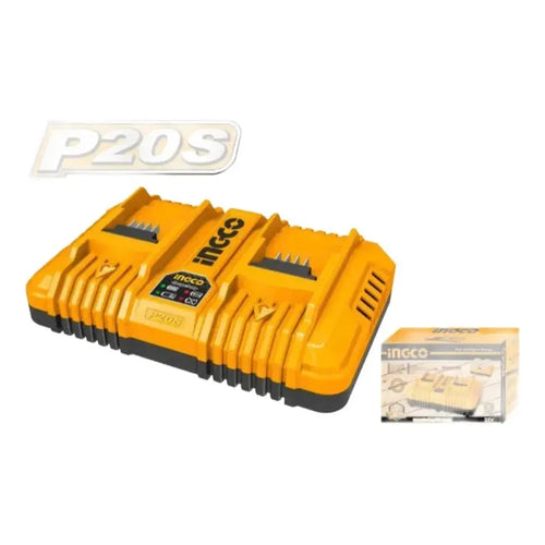 Cargador Doble Batería C/rapida 4a Ingco 20v Fcli2034