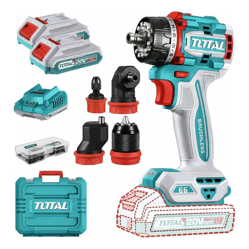 Taladro Atornillador Inalámbrico Total 20v Multifunción Turquesa