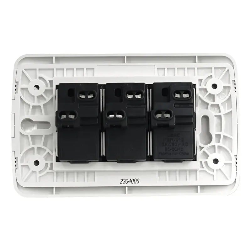 Lexo Interruptor Triple 9/32 Blanco Armado 250v Certificado Sec Alta Calidad Para Uso Doméstico Y Profesional 220v