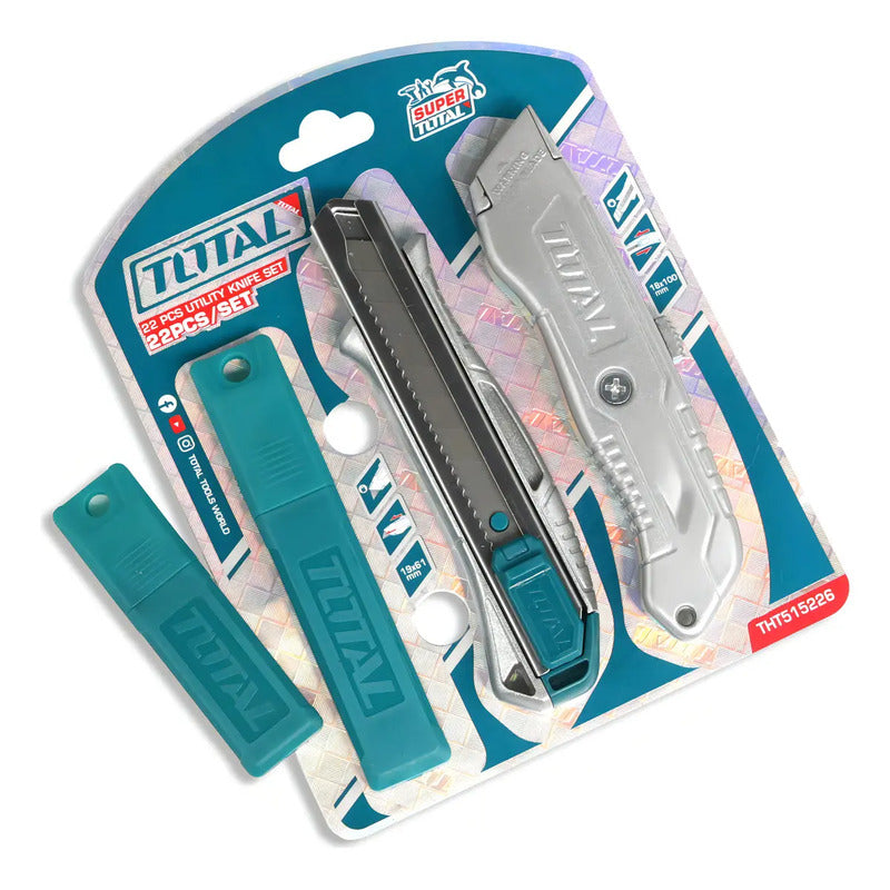 Kit Total, Cuchillo De Trabajo Fuerte + Trincheta + 20 Hojas