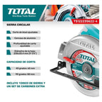 Sierra Circular - Total Tools - Ts1222356 Color Turquesa Frecuencia 50 Hz/60 Hz