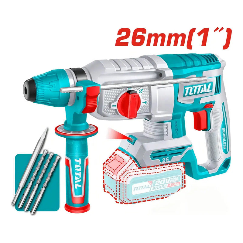 Kit Taladro + Galletera Esmeril + Rotomartillo 20v Total