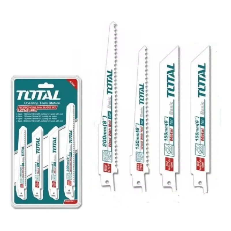 Set Hojas Sierra Sable Para Madera Metal 10pz Total Trsb1001