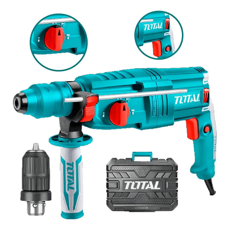 Rotomartillo Industrial Sds Plus 800w Con Adaptador Total Color Verde Turquesa 50 Hz/60 Hz