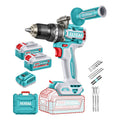 Taladro Percutor Y Atornillador Inalámbrico Total 20v, Industrial, Motor Sin Carbones - Mandril 13mm, 96nm - Con 2... Turquesa