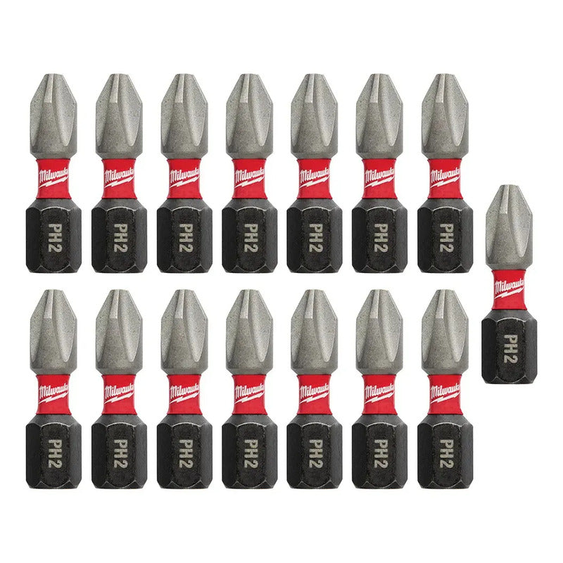 Set De 15 Puntas De Impacto Milwaukee Ph2 X 25mm