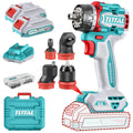 Taladro Atornillador Inalámbrico Total 20v Multifunción, Motor Sin Carbones, 66nm - Con 4 Cabezales Intercambiables, 2 Baterías Litio-ion, Cargador Y Maletín - Tdli206686 Turquesa