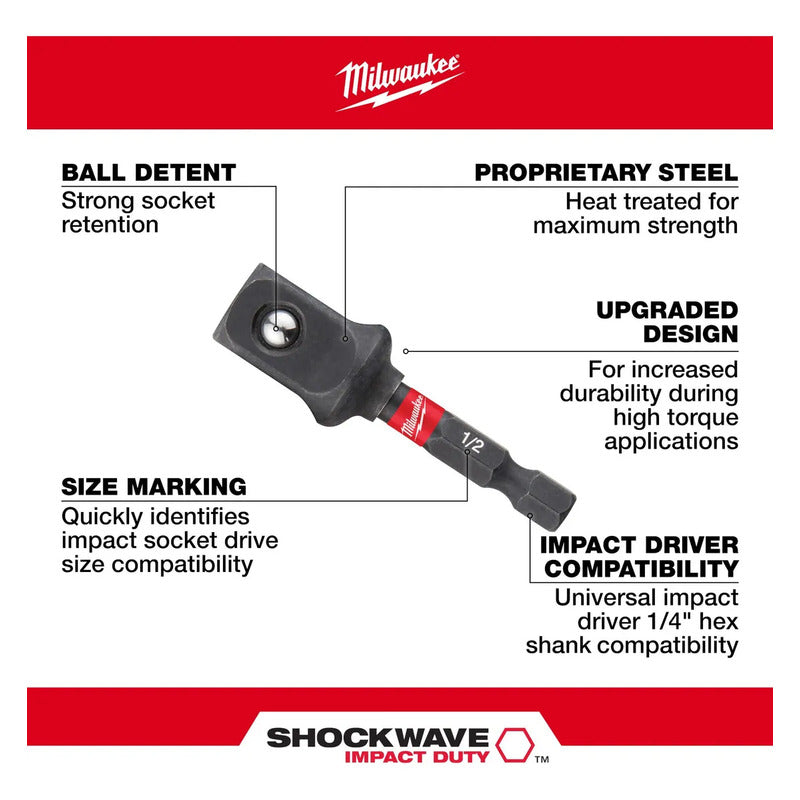 Adaptador Para Dado De Impactode 1/2 Milwaukee 48-32-5034